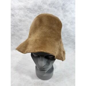 Vintage Betmar New York Paris Faux Fur Bucket Hat Camel Tan Aura Mid Century